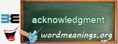 WordMeaning blackboard for acknowledgment